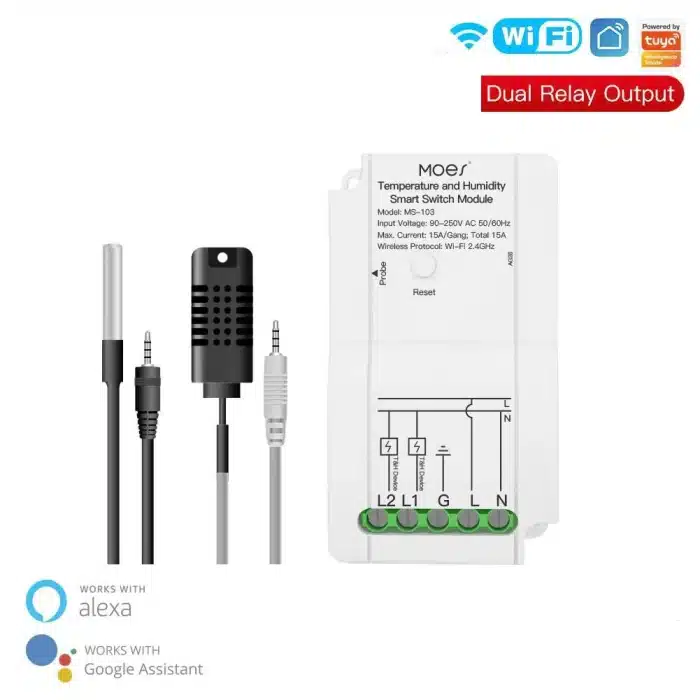 MOES WiFi Smart Temperature and Humidity Switch Module MS-103