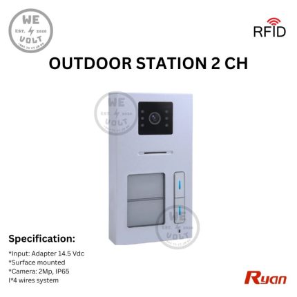 Ryan RAD332F-HPD02 outdoor video intercom with 2 buttons and RFID access