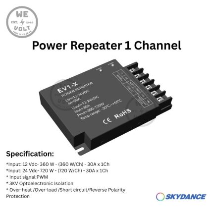 Skydance EV1-X – 1CH PWM Power Repeater (30A)
