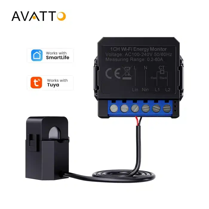 Avatto Smart Power Meter with Clamp – Tuya Compatible