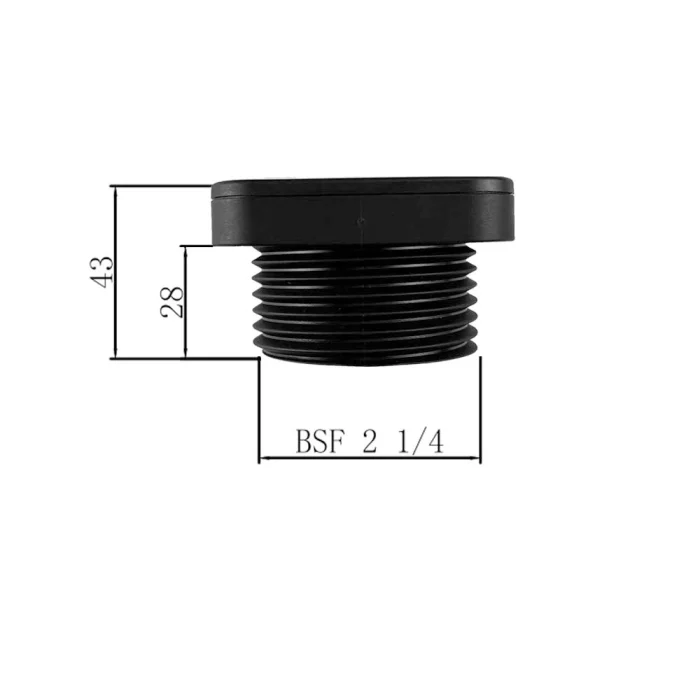 BSF 2 1/4 inch threaded mount with dimensions