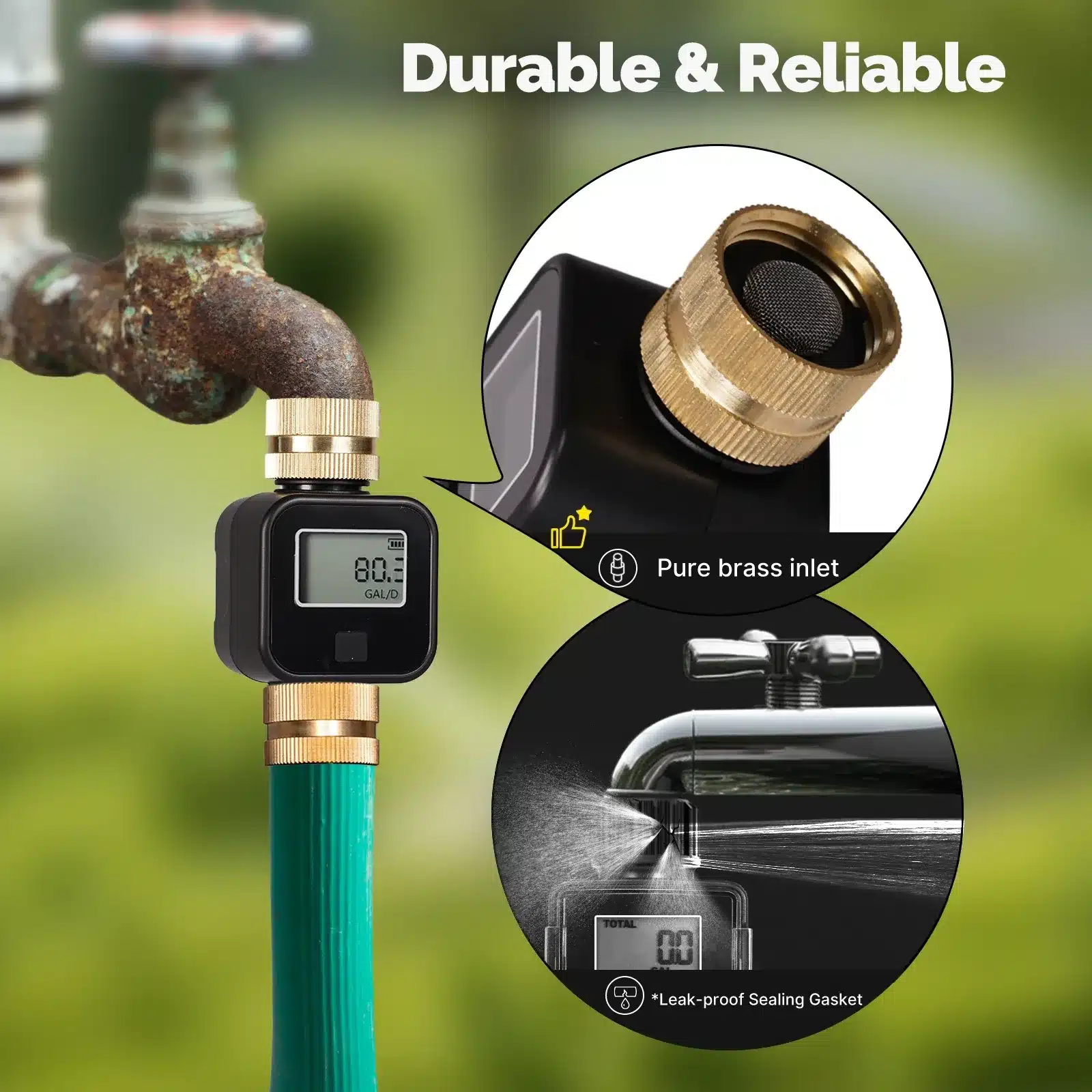 moes-digital-water-flow-meter-durable Brass Inlet MOES Water Flow Meter with leak-proof gasket