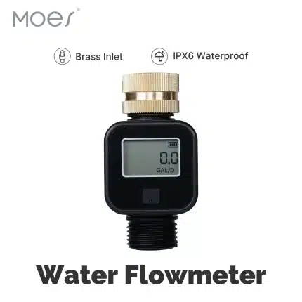 MOES Digital Water Flow Meter Brass Inlet IPX6 Waterproof