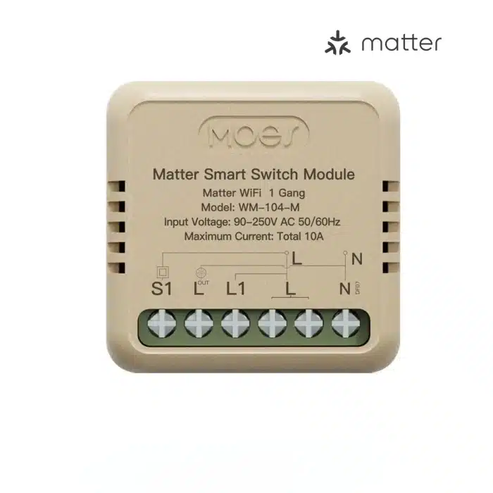 MOES WiFi Matter Smart Switch Module – 1 Gang WM-104-M