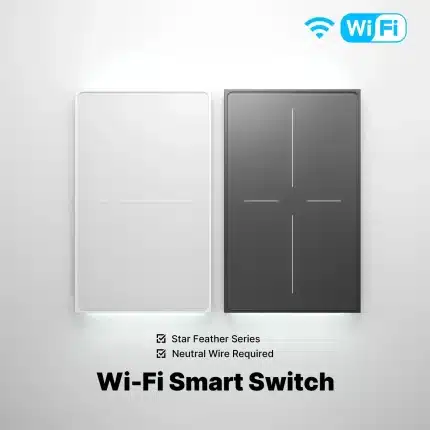 MOES WiFi Star Feather Smart Switch – White & Black
