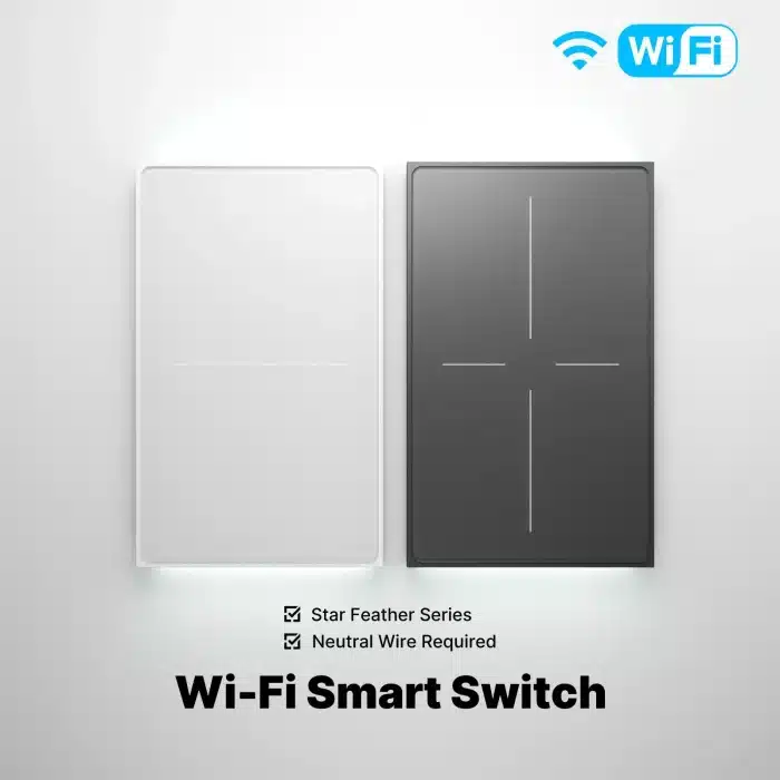 MOES WiFi Star Feather Smart Switch – White & Black