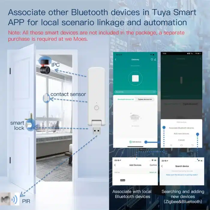 MOES smart hub enabling automatic smart device activation