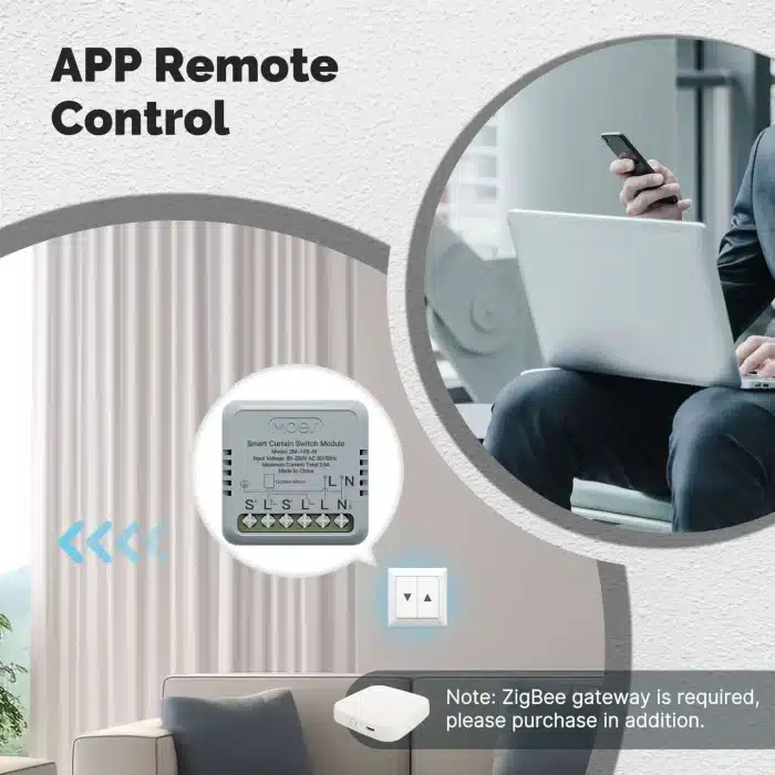 MOES ZigBee Curtain Switch Module lifestyle smart home use