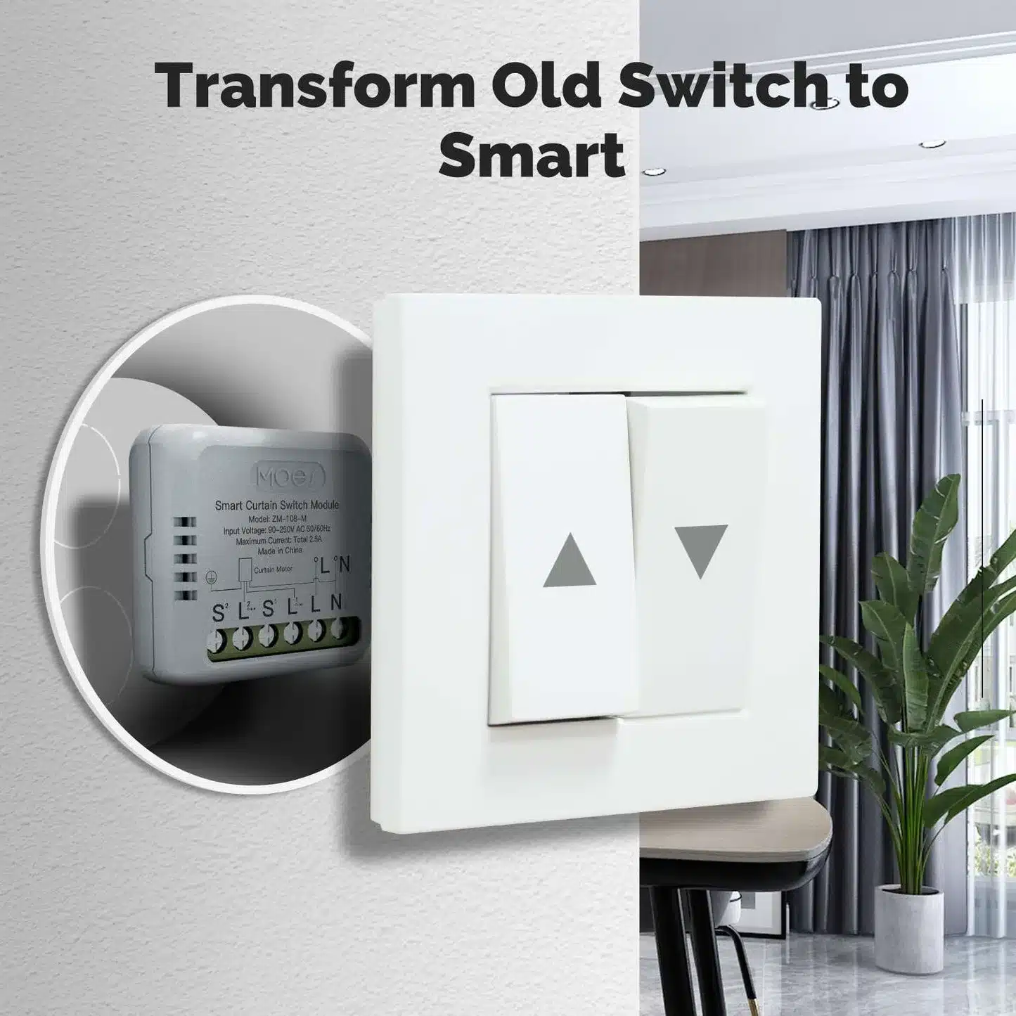 MOES Curtain Switch Module Packaging and Accessories MOES ZigBee Curtain Switch Module packaging accessories