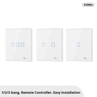 SONOFF T2EU-RF – 86 Type Wall Panel Sticky 433MHz Wireless RF Remote 1-3 Gang