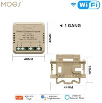 MOES WM-105-M-MS – Mini WiFi Smart Dimmer Switch (1 Gang, Hidden Box Type)
