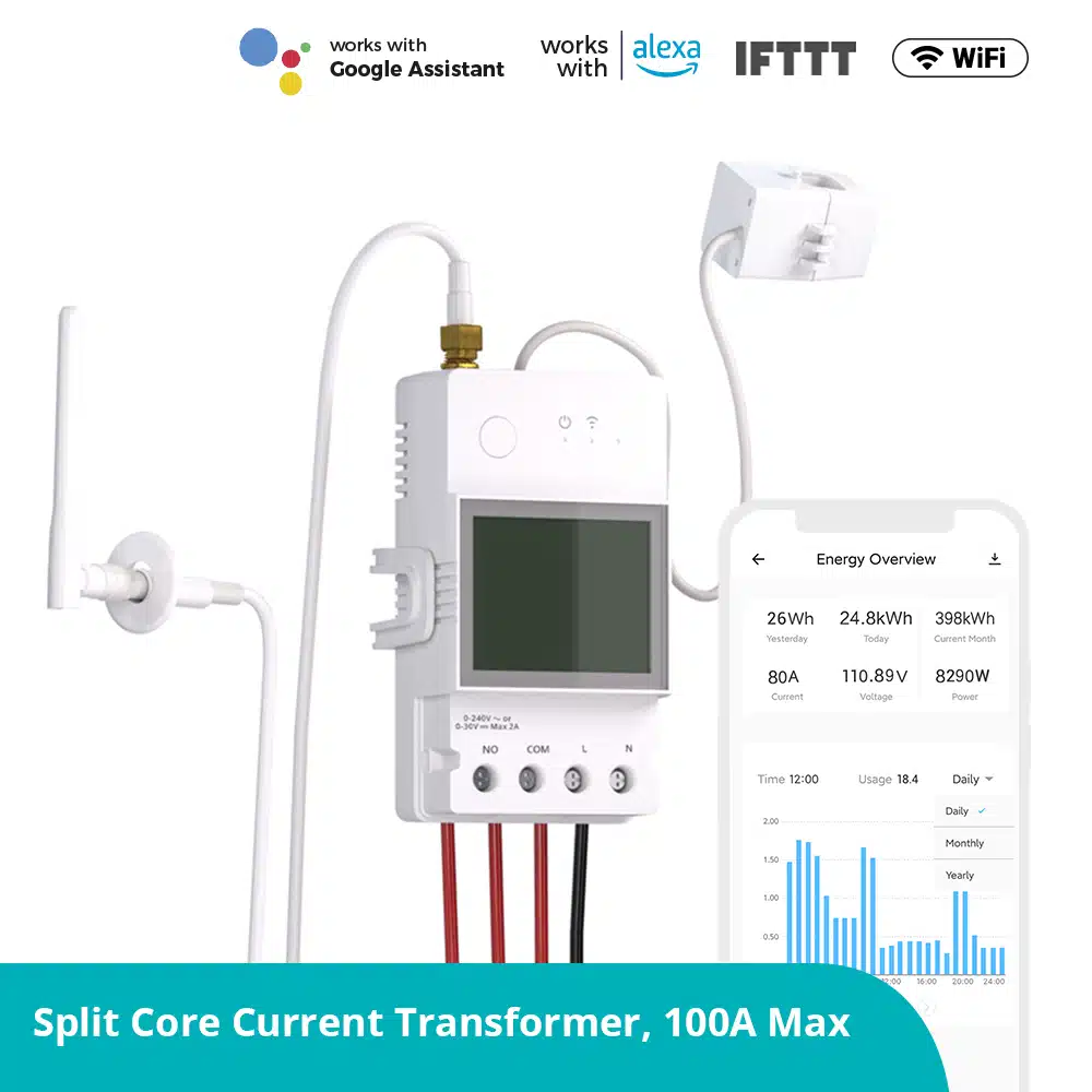 SONOFF POW Ring Smart Power Meter | POWCT - Monitor & Control Up to 100A