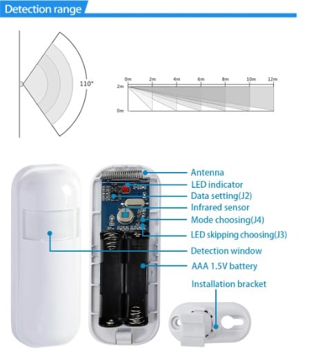 KERUI 433MHz Motion Sensor Wireless Mini PIR Infrared Detector - Image 3