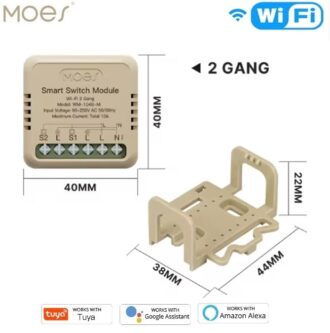 MOES WM-104-M-MS (2 Gang) WiFi Smart Switch – Dual Control with Tuya Integration