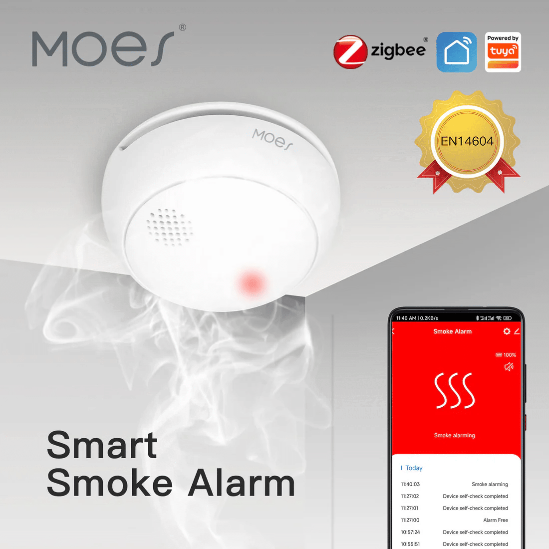 MOES Zigbee Smoke Alarm – Wireless Smart Fire Detector
