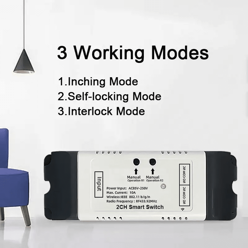 Ewelink Smart Switch 2 Channel - Input 220Vac - With Cover - Image 4