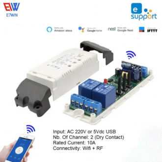 Ewelink Smart Switch 2 Channel - Input 220Vac - With Cover