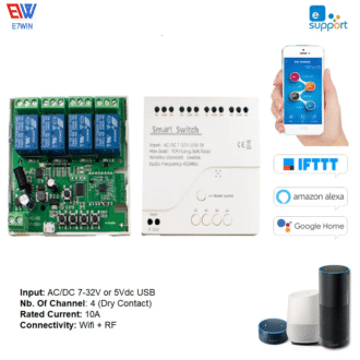 Ewelink Smart Switch 4 Channel - Input 7-32V Ac/dc - With Cover