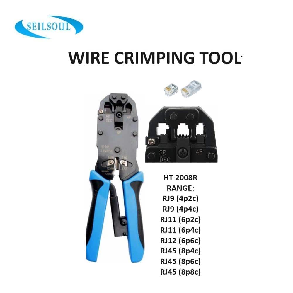 HT-2008R Crimping Tool for RJ-45, RJ-12, and RJ-11 Connectors