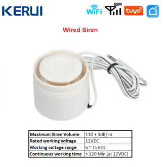 KERUI Wired Siren, Alarm Siren Horn, 5V Mini Buzzer (120DB)
