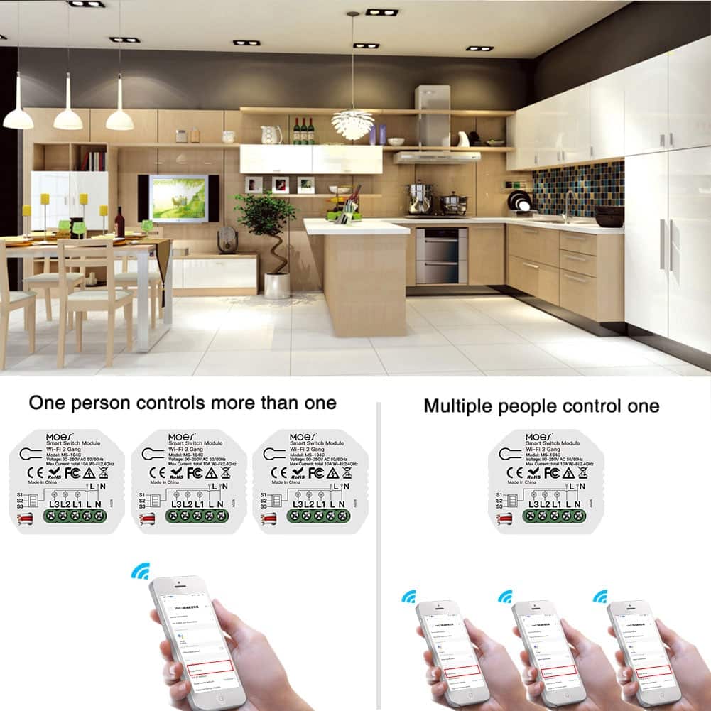 MOES Wifi Mini Quadruple (4Ch) Smart Switch - Image 6