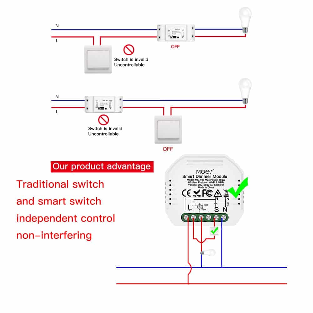 MOES Wifi Mini Dimmer Smart Switch - Image 6
