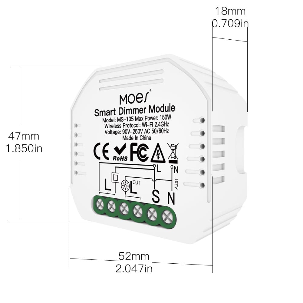 MOES Wifi Mini Dimmer Smart Switch - Image 3