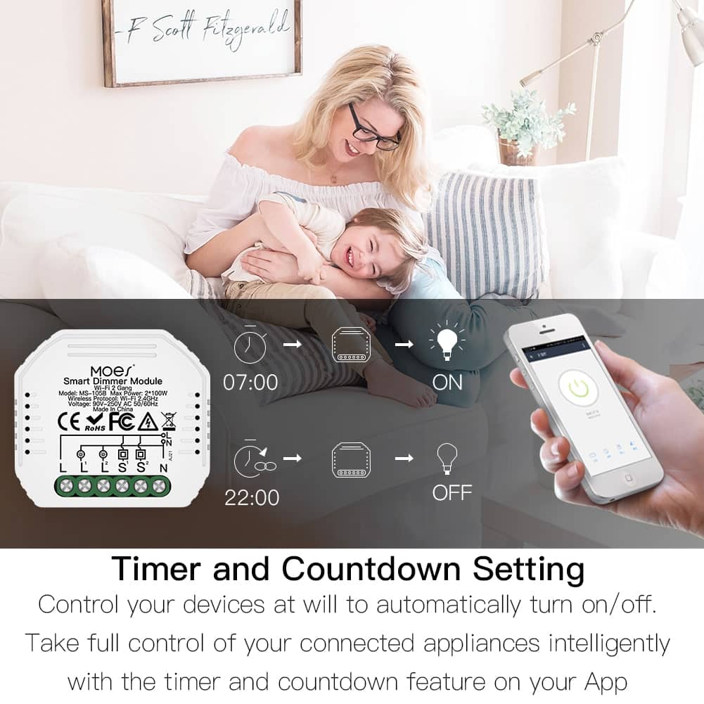 MOES Wifi Mini Dual Dimmer Smart Switch - Image 8