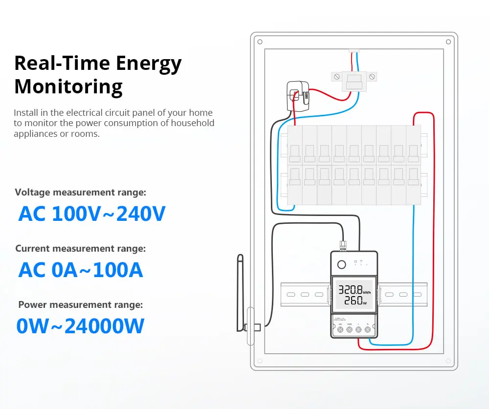 SONOFF POW Ring Smart Power Meter | POWCT - Monitor & Control Up to 100A - Image 5