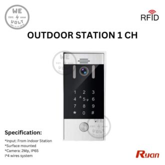 Ryan RAD392F-HPCZ – Outdoor Video Intercom Station (Silver, 1 Button, RFID & Fingerprint)