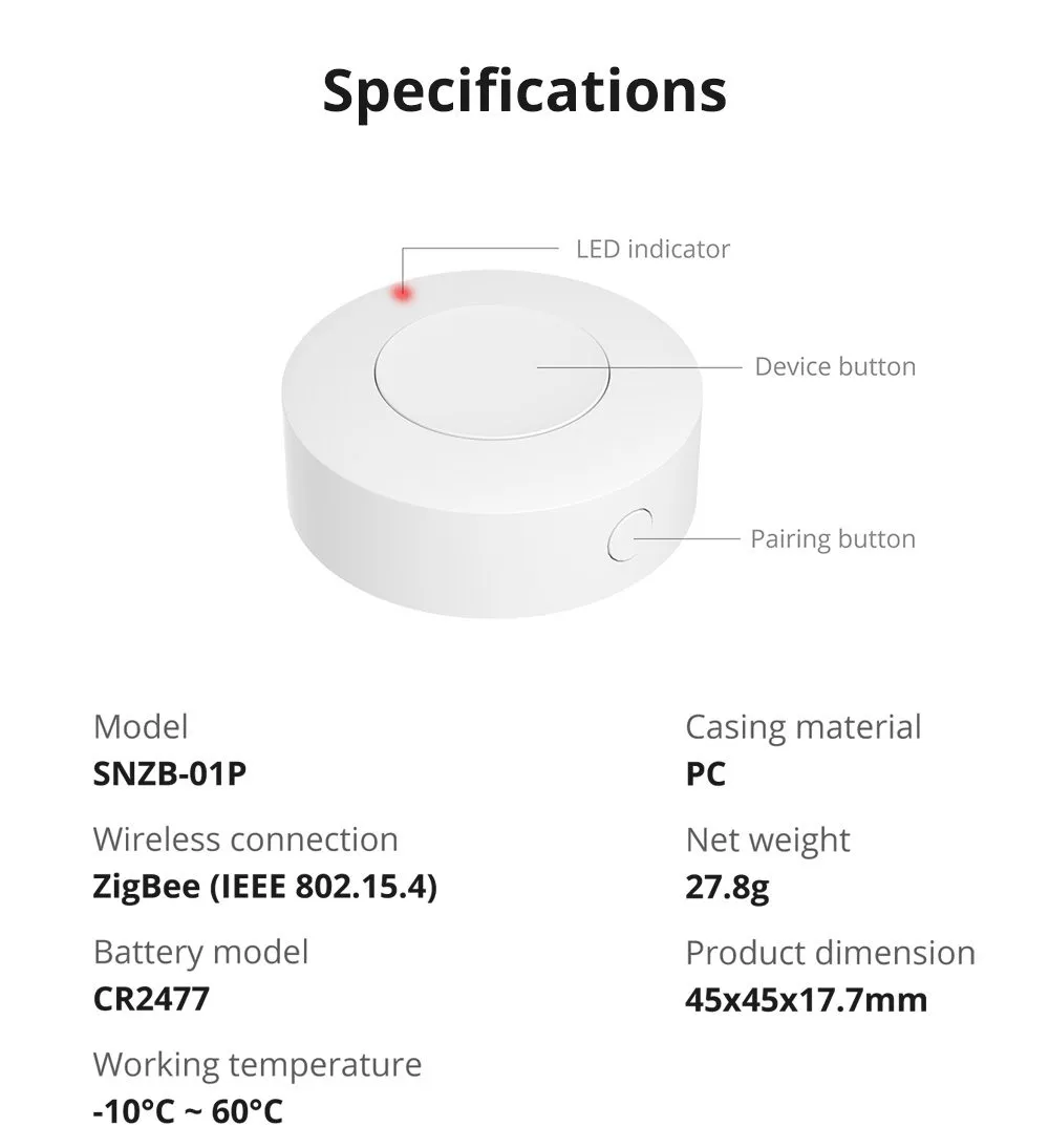 SONOFF Zigbee Wireless Switch SNZB-01P - Smart One-Tap Control - Image 16