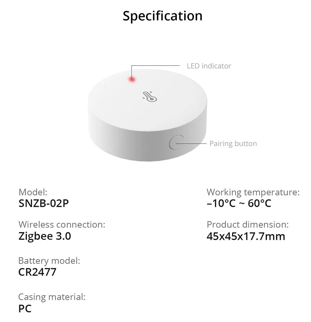 SONOFF Zigbee Temperature and Humidity Sensor SNZB-02P - Accurate Smart Monitoring - Image 14