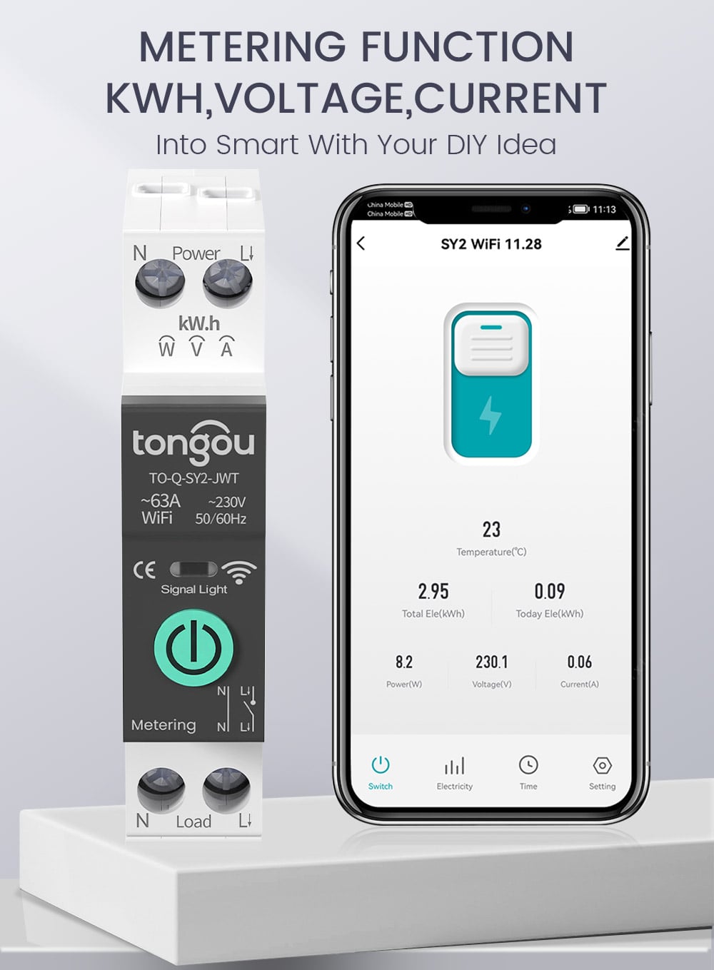 Din Rail WiFi Smart Relay – TONGOU TO-Q-SY2-JWT 63A - Image 7