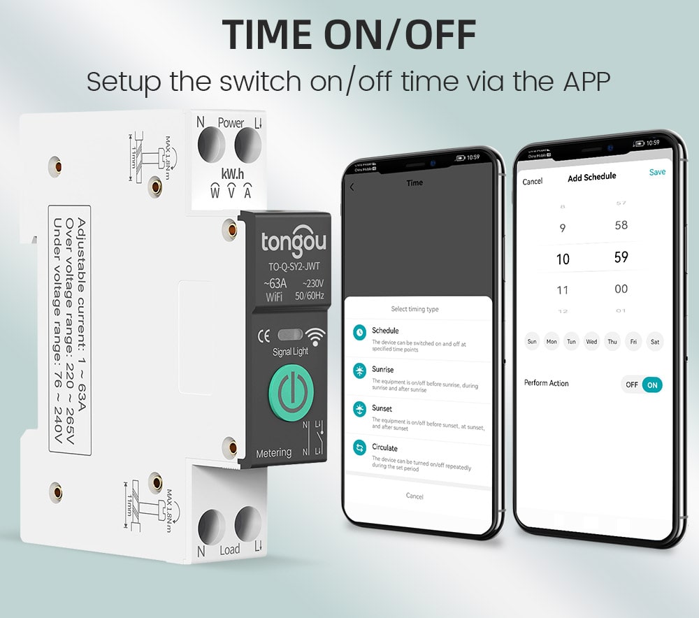 Din Rail WiFi Smart Relay – TONGOU TO-Q-SY2-JWT 63A - Image 5