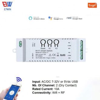 TUYA Smart Switch 2 Channel - Input 7-32V Ac/dc