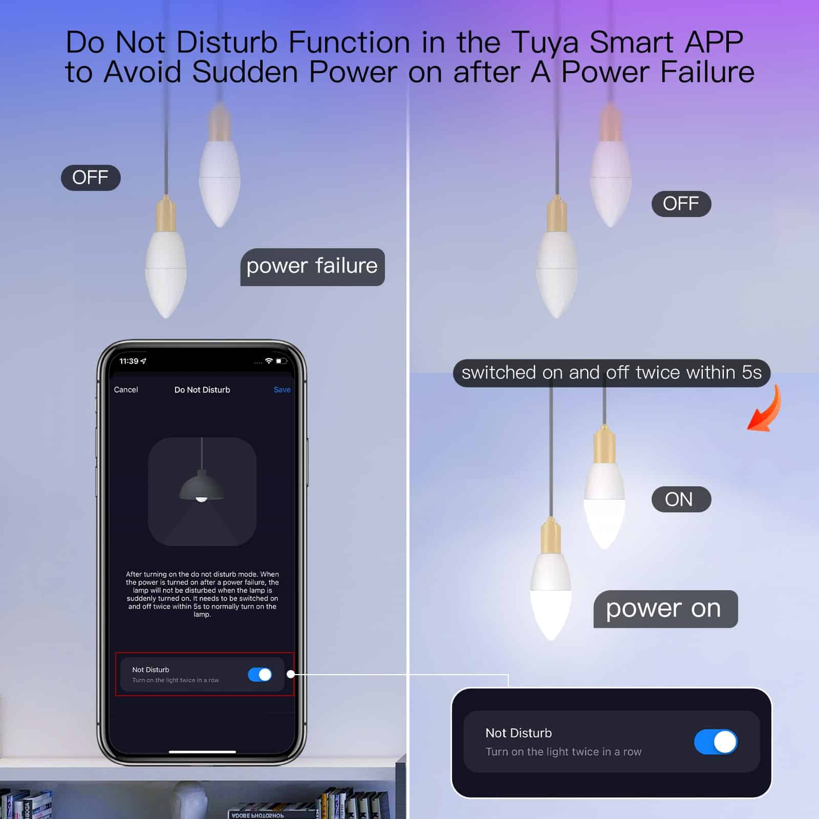 MOES WiFi Smart RGB+WW Bulb E14 - Image 3