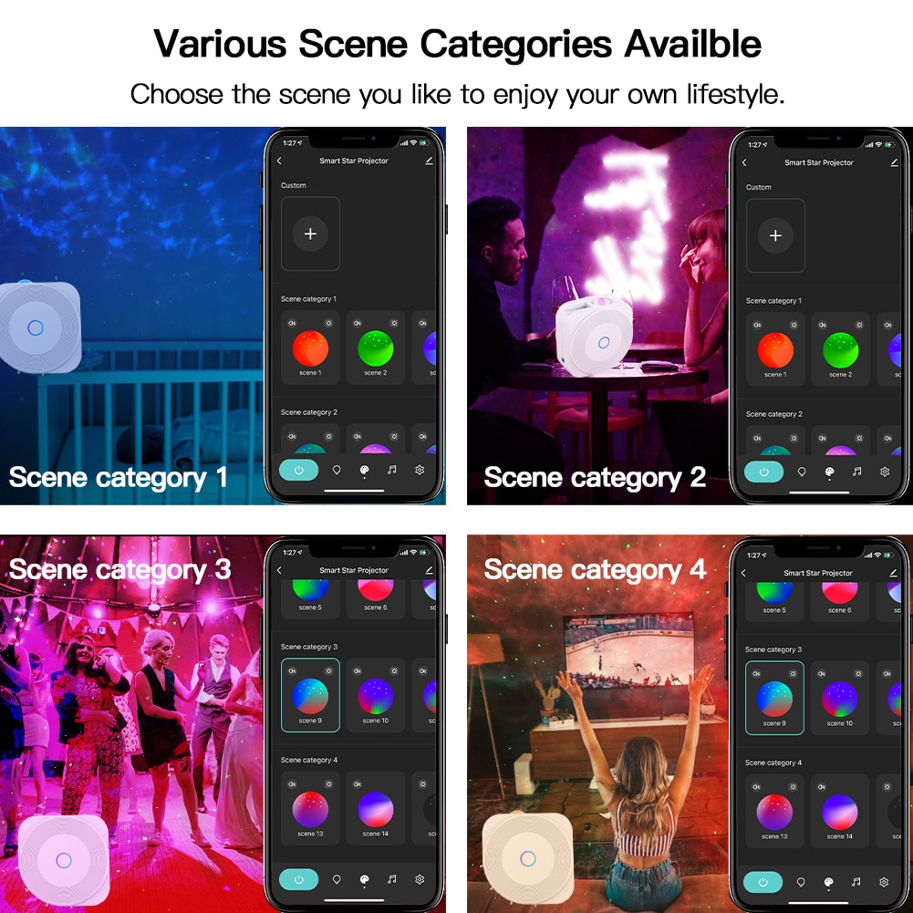 MOES WiFi Smart Star Sky Night Light Square Projector Music Player - Image 7