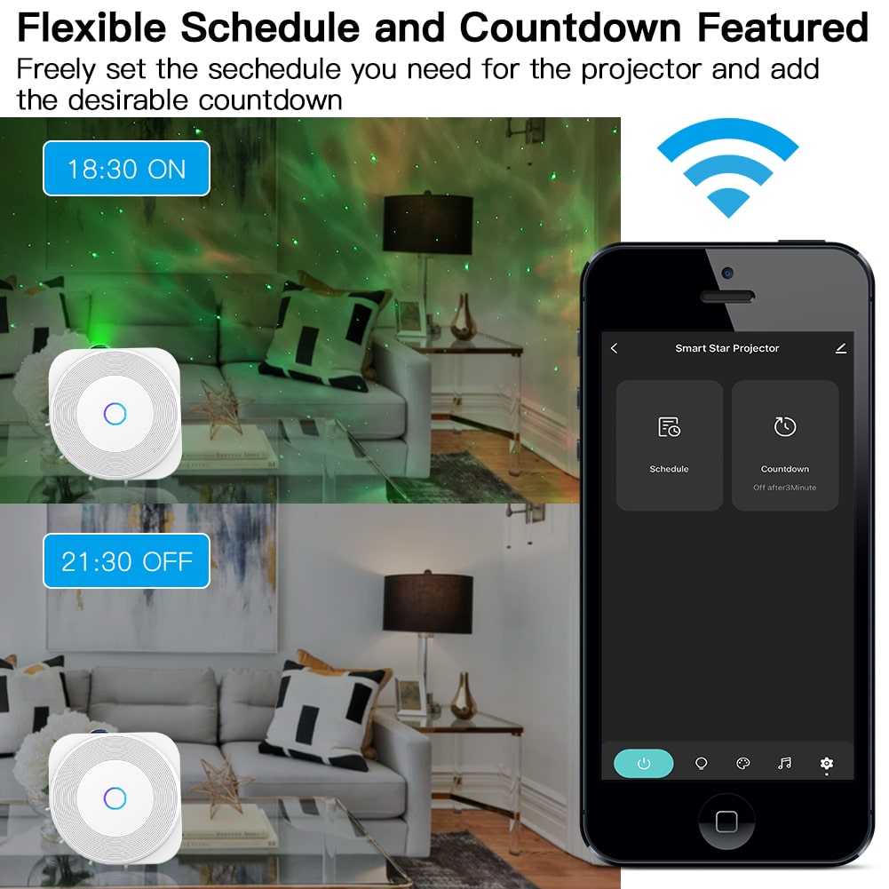 MOES WiFi Smart Star Sky Night Light Square Projector Music Player - Image 5