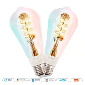 MOES Smart WiFi Vintage ST64 Edison Filament Bulb – RGB & Tunable White