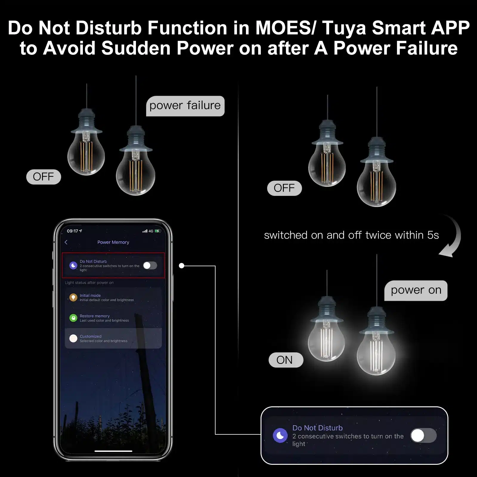 MOES Smart WiFi Filament Bulb A60 E27 – 7W Dimmable LED Lamp - Image 6