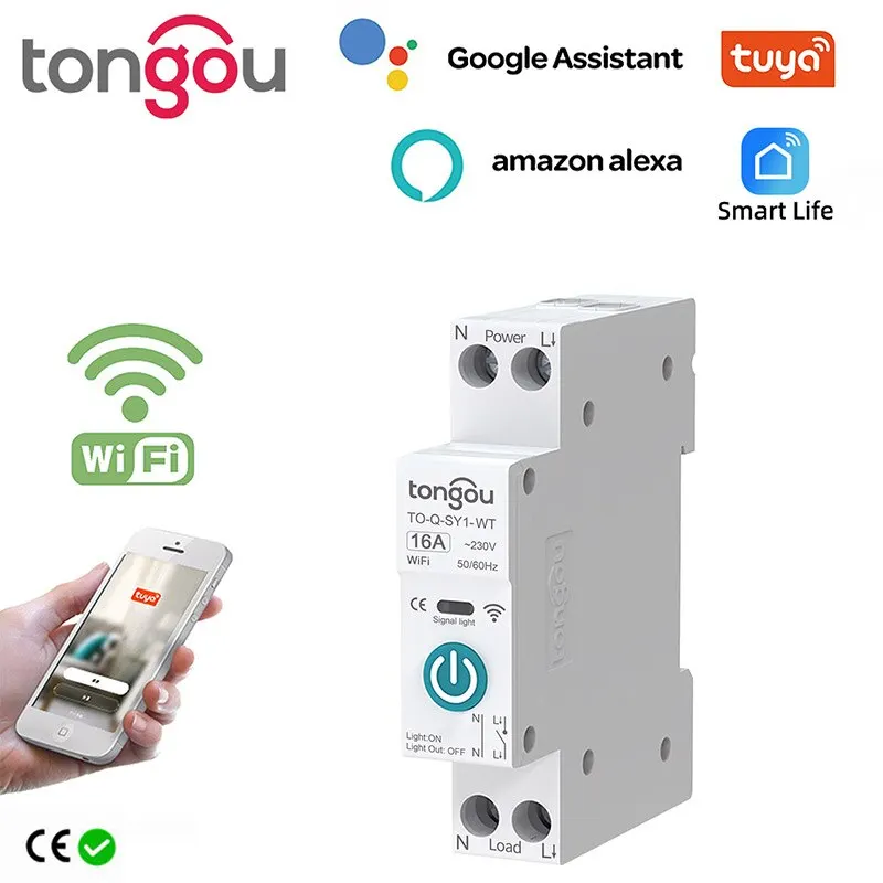 Tuya DIN Rail Smart Switch – TON-TO-Q-SY1-Wt 63A WiFi