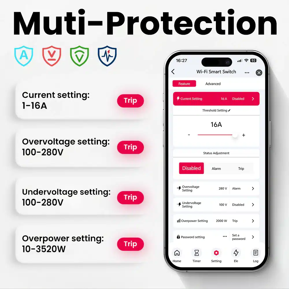 Tongou TOVMT – 2P 16A Tuya WiFi Smart Switch | L-L / L-N - Image 6