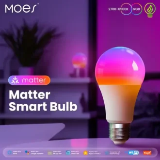 MOES Tuya Matter WiFi Smart LED E27 Dimmable Light Bulb RGB 2700K-6500K W+C