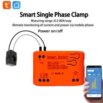 Tuya WiFi Smart Energy Monitor – Single Phase Clamp Meter with 80A CT