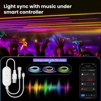 MOES WiFi + Bluetooth Neon Music LED Smart Light with Remote Control, 16 Million Colors