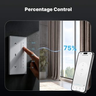 Moes Zigbee Smart Curtain Switch Star Feather Series Anti-Glare Touch Panel