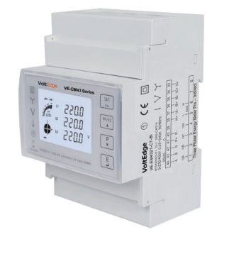 VoltEdge VE-EM4321-CT Smart Three-Phase CT Energy Meter with Tuya Wi-Fi and RS485 Modbus 4-module design