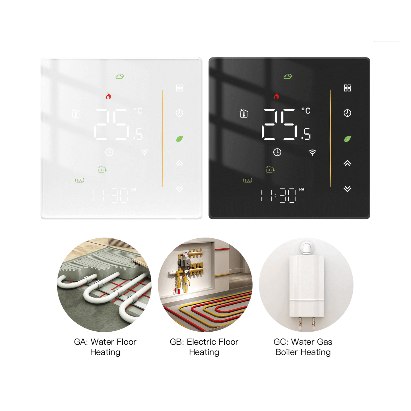MOES Smart Thermostat WiFi programmable controller for electric underfloor heating with touchscreen display